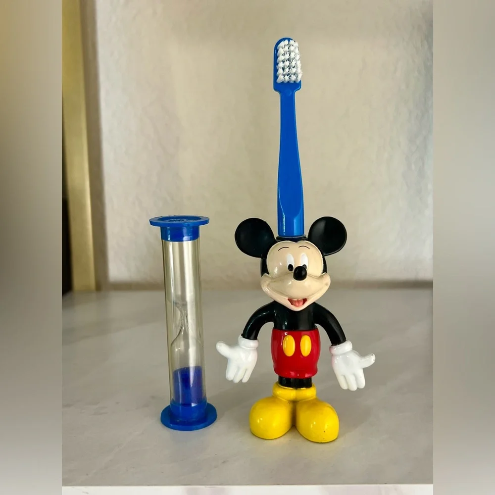 Vintage Mickey Mouse Kids Toothbrush with Timer - Red, Yellow, Blue